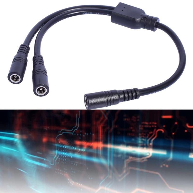 DC5521 Y Splitter Power Cable 5.5mmx2.1mm 1 Female to 2 Male for LED Lights Power Extension Cable 30cm/11.81in