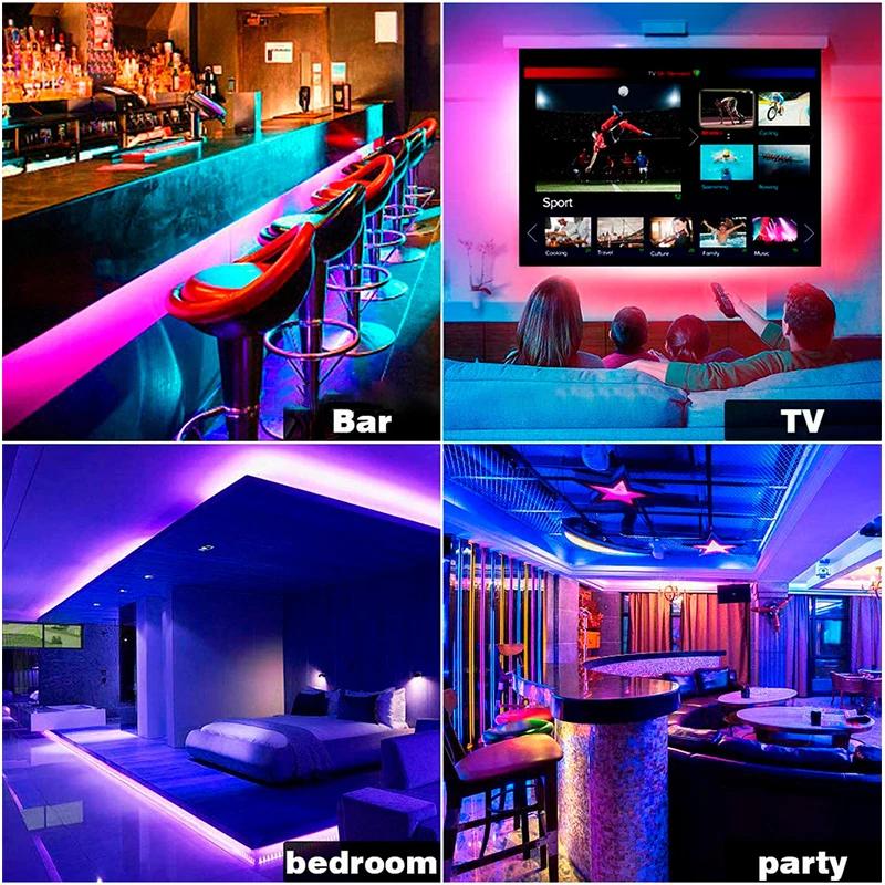 LED RGB Light Strip 5M 12V SMD5050 Waterproof Flexible LED Lamp Tape Diode For Living Room Bedroom Party Bar Decoration