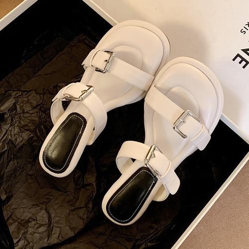 Fashion Fashion Flip Flops Denim Leather Shoes Woman Sandals Spike High Heels Female Slippers Footwear Women Party Dress Casual Shoes