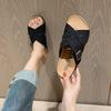 Thick-soled slippers women's summer outer wear new retro flat-bottomed cross-strapped slippers cork bottom large size