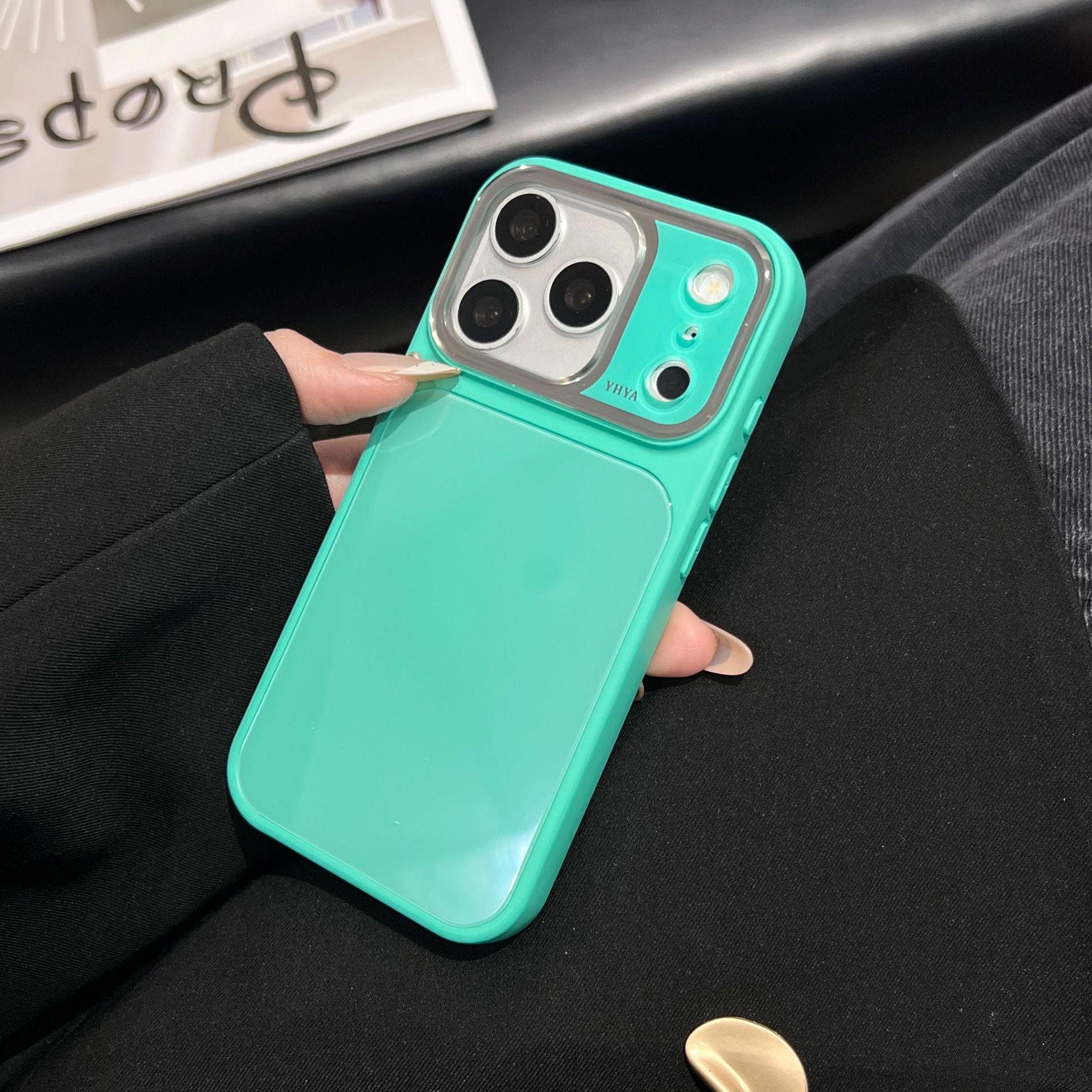 

iPhone 17 Case: Ice-Feel Glass Design for Apple 16 Pro Max, Summer Solid Color Protective Cover 14 Promax