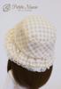 [Petite Marie] 13 DD MDD Compatible (DDH-01~10 Compatible) Beige Seersucker Cloche Hat with Lace for a Girly Mood. Beige. Fits 9-10 inch dolls (60cm,