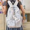 Schoolbag High Value Plaid Schoolbag Female Junior High School Student High School Student Light Casual Backpack Korean Primary School Student