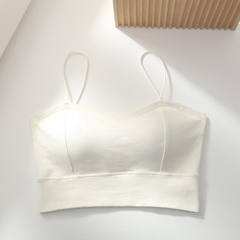 One-piece Sling Underwear Women's Small Breasts Gather Without Steel Ring Bra with Chest Pad To Absorb Sweat and Non-slip Tube Top