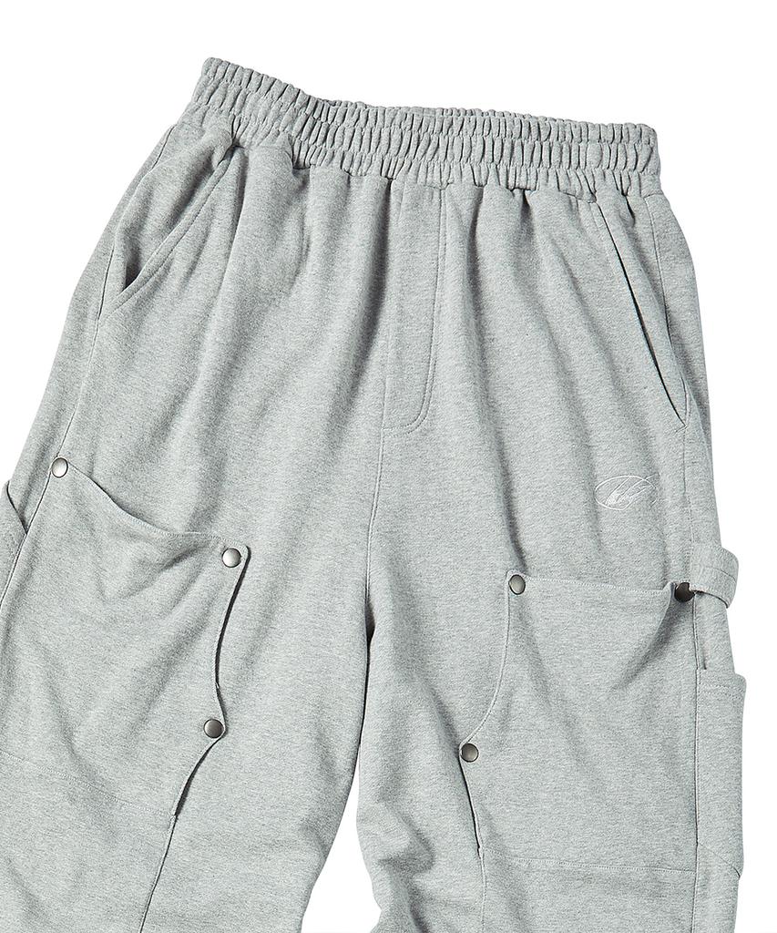 TRAVEL Carpenter Sweat Balloon Pants Melange Gray
