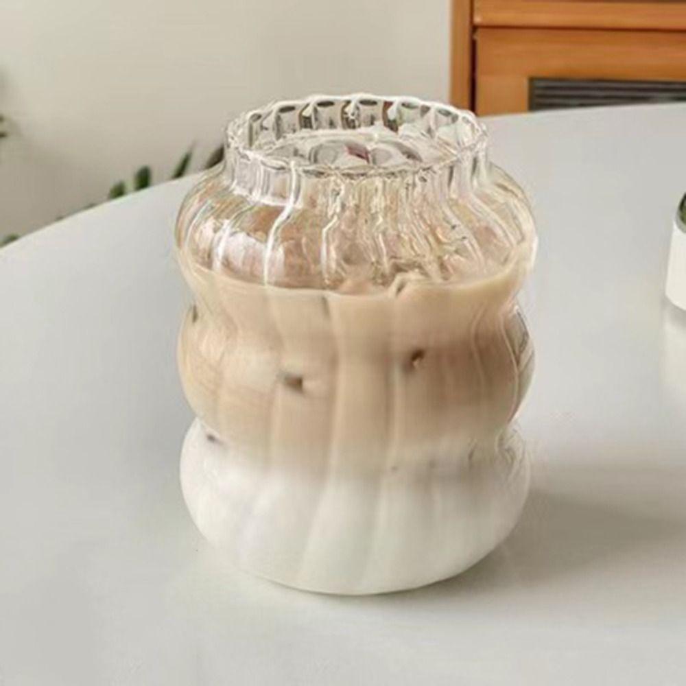Wave Shape Mugs Vertical Grain Glass Stripes Cup Drinkware   Gift