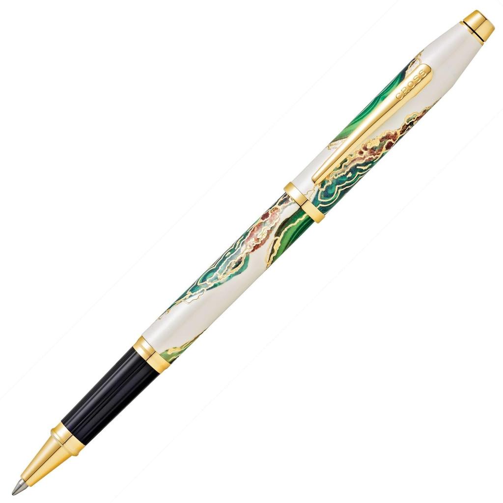 Cross Wanderlust Borneo Rollerball Pen, Water-Based Ink, NAT0755-2, Tropical Rainforest Design, 23KT Gold Plated Appointments, Official Import