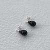 Geegee [silver925] Pearl Tear Earring - Black