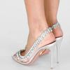 Fashion Fashion Women's High Heels Sandals PVC Transparent Sandals Sexy Pointed Toes Party Nightclub Sandals for Women Rhinestones Pumps
