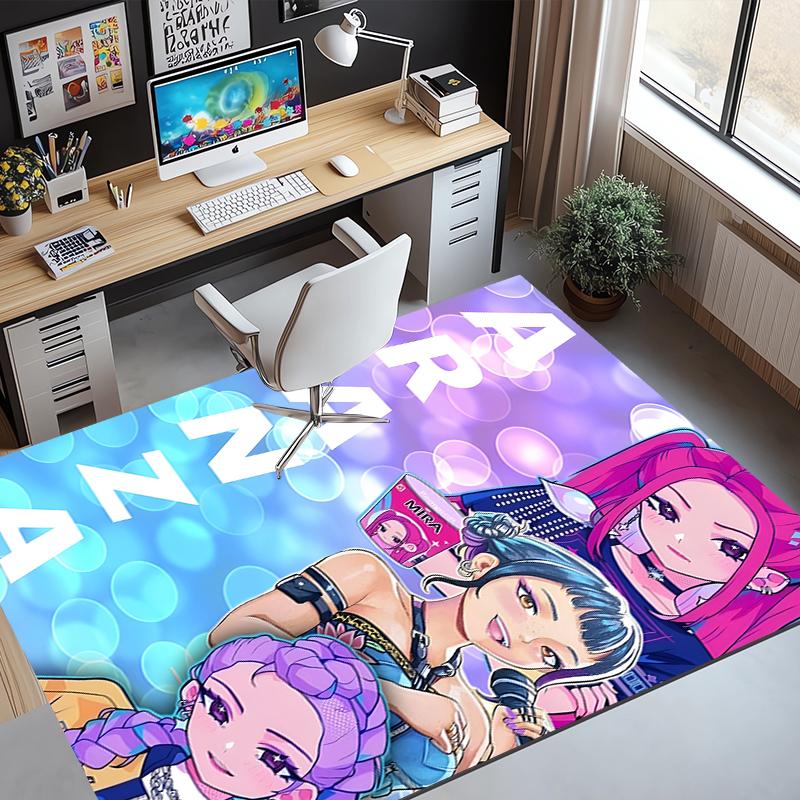 KPop Demon Hunters Pattern Rug, Indoor/Outdoor Mat, for Picnic, Gameroom, Bedroom, Office, Living Room, Home Decor Carpet, Birthday Gift