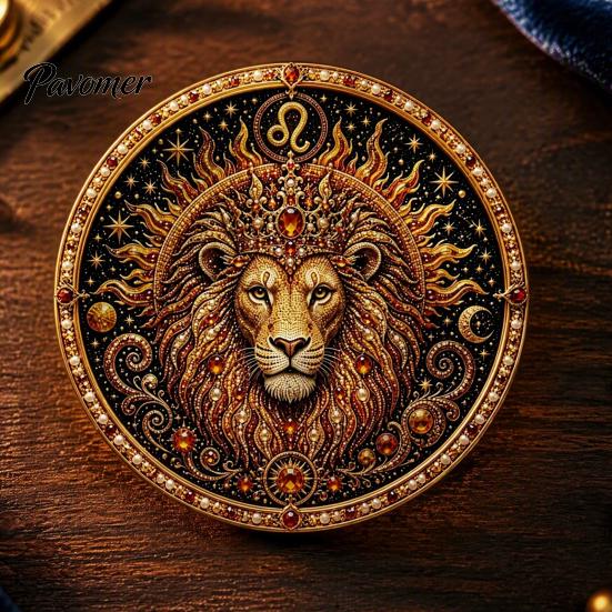 12 Zodiac Signs Faux Pearl Decor Sign Art Kit, DIY Painting Handmade Picture Kit Kits, Round 3D Constellation Wall Craft for Adults, Home Decoration