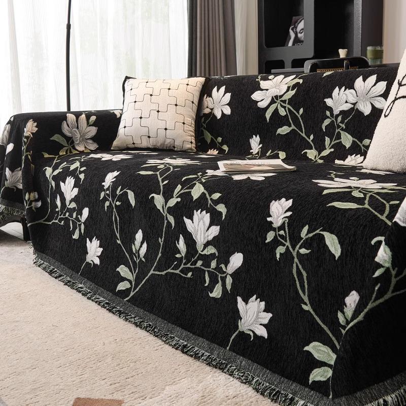 Chenille Sofa-Handtuch, Universell für alle Jahreszeiten, Hochwertige Sofa-Decke, Sofa-Überwurf im Antik-Stil, Kratzfester Sofa-Überwurf für Katzen