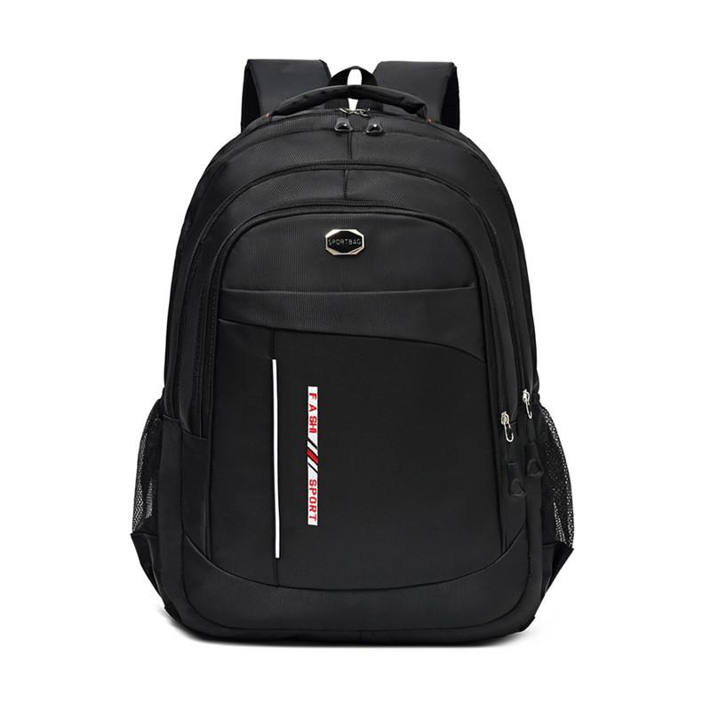 Oxford Cloth Unisex Travel Backpack With Letter Stripe Pattern For Commuting And School Use