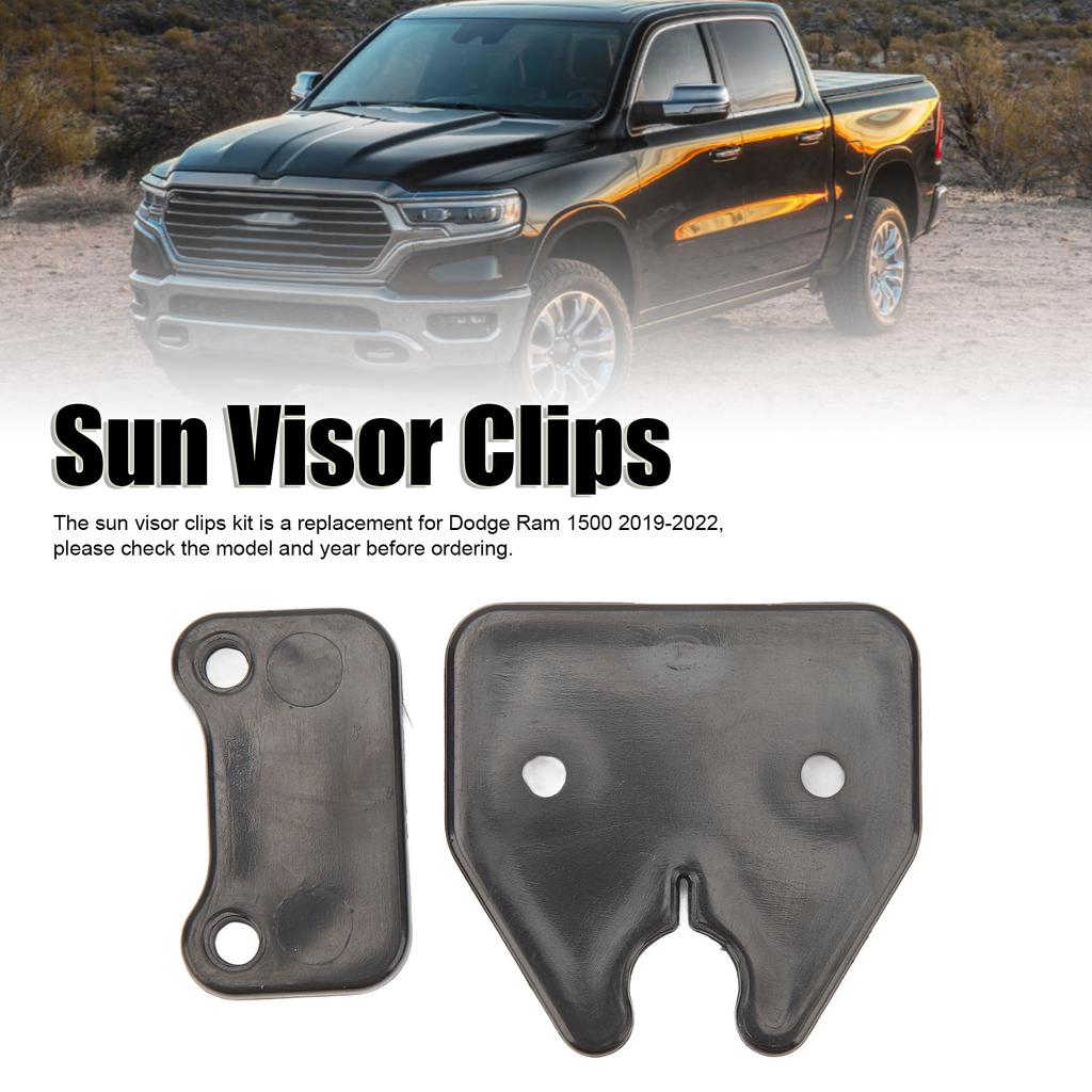 Front Sun Visor Clips High Strength Sun Visor Fastener Clamp Kit Replacement for Dodge Ram 1500 2019‑2022