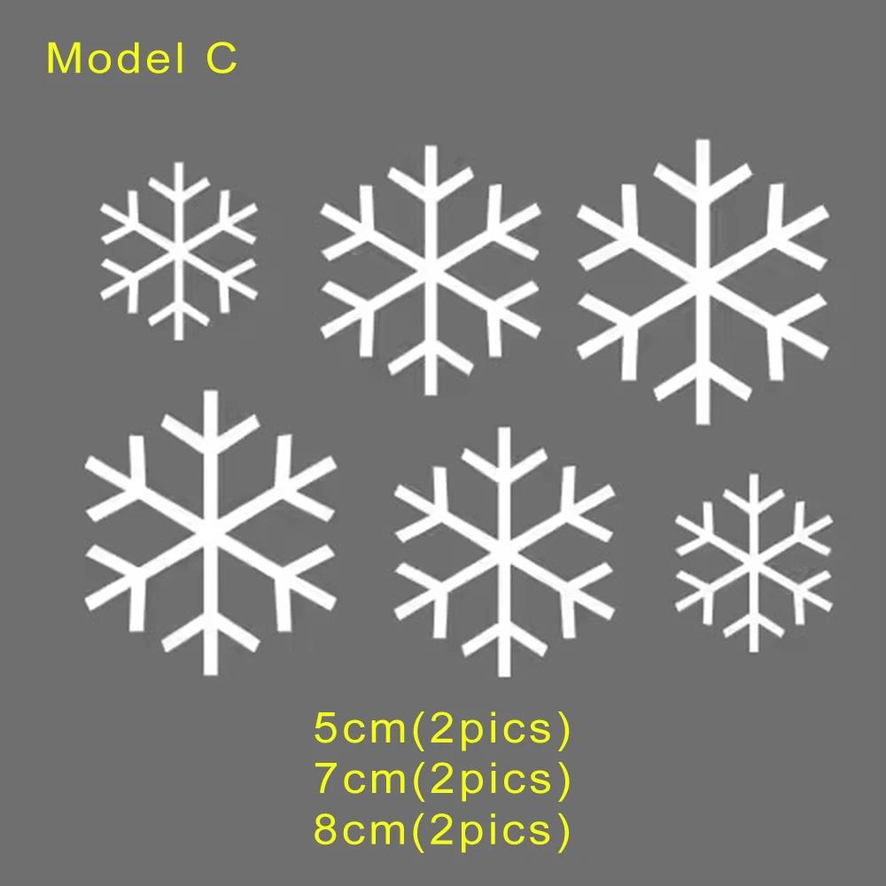 Christmas Car Stickers Snowflake Window Glass Reflective Vinyl Decal Graphic Decoration Festival Creative Gift Auto Accessories