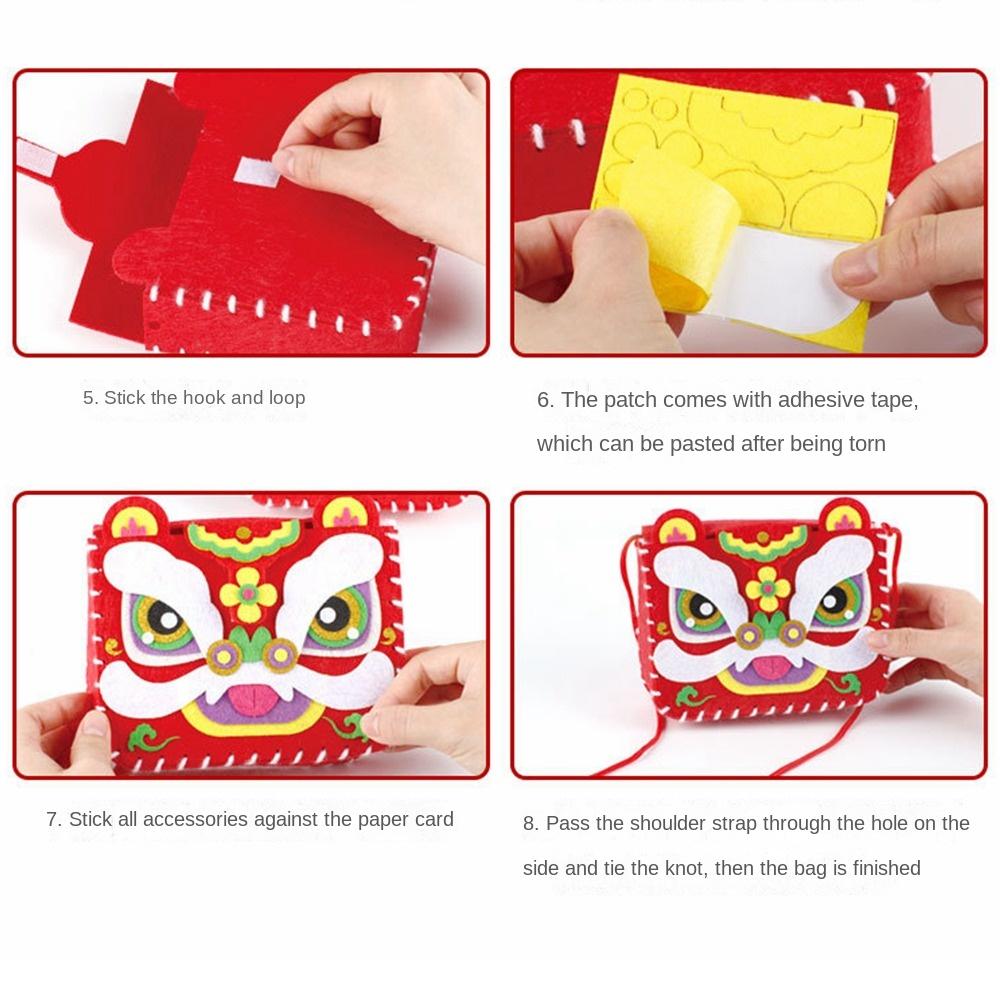 New Non-woven Fabric Handmade Bag Portable Unfinished Handbag High-capacity DIY Dragon Bag New Year
