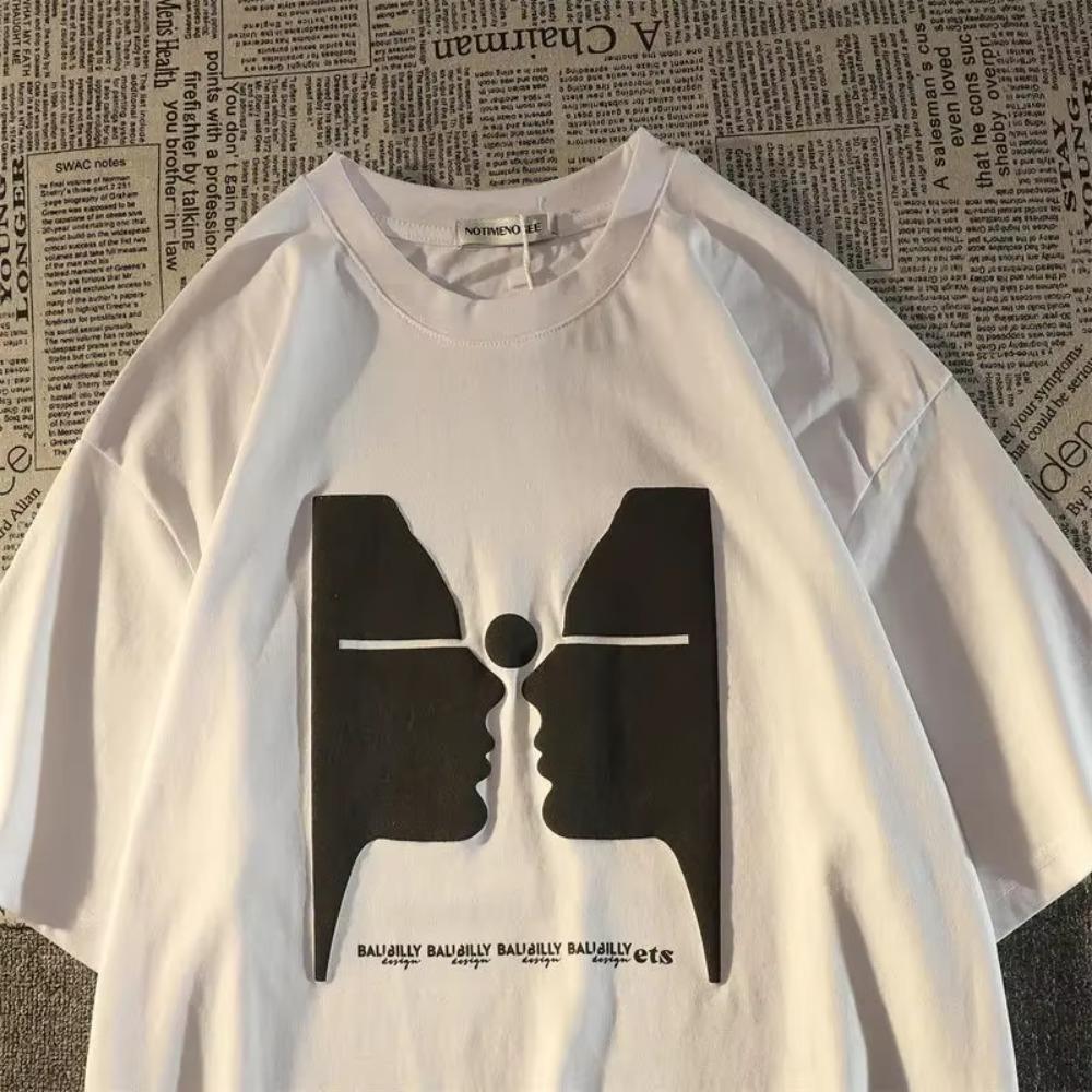 Letní móda Retro pánská anglická písmena těžké váhy 100% bavlna s kulatým výstřihem s potiskem Vysoce kvalitní neformální tričko Fitness Street