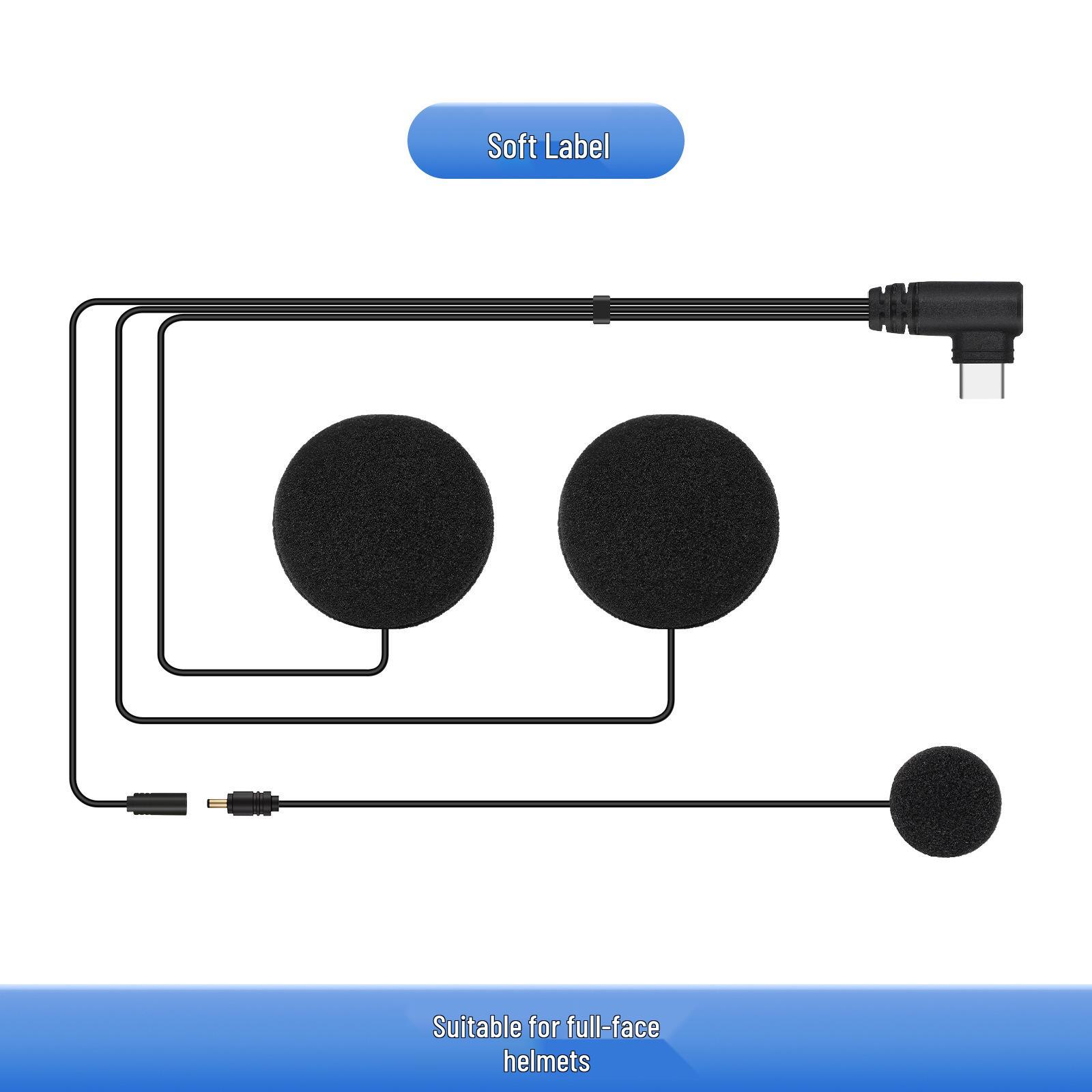 

Universal Type-C Bluetooth Motorcycle Helmet Headset with Noise Cancelling and Soft/Hard Mic Options