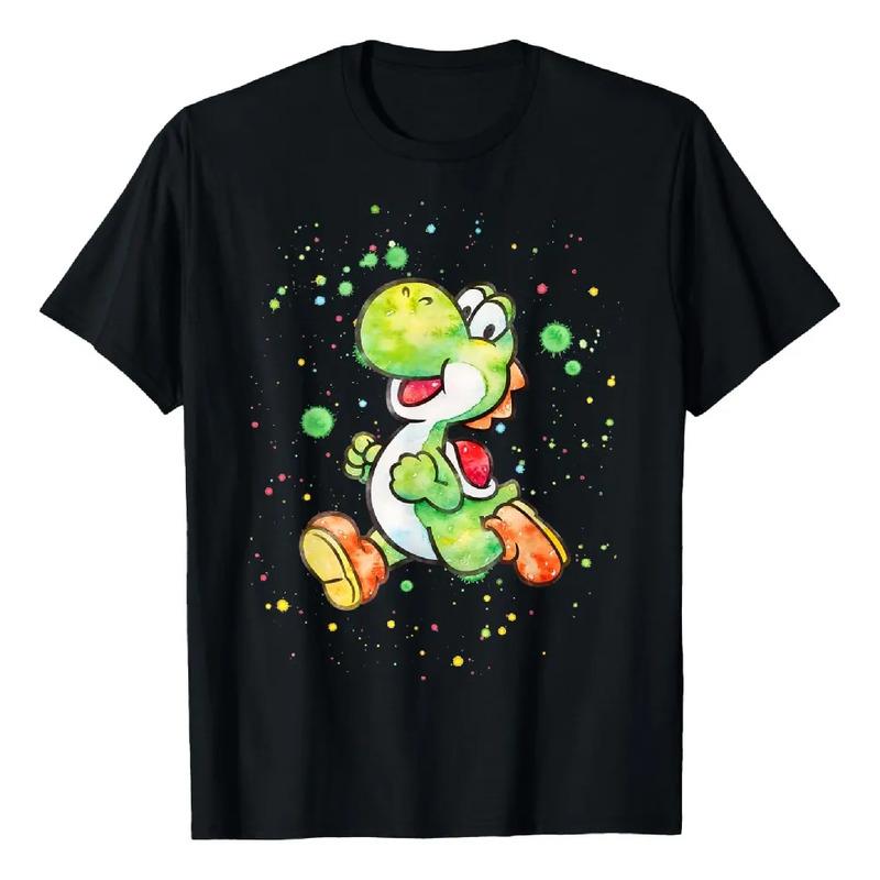 Camiseta Super Mario Yoshi Watercolor Splatter Portrait S