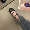 Fashion Mary Jane Shoes Buckle Pumps Women Elegant Shallow Hollow Thick Heel Casual Shoes Ladies Office Party Leather Shoes 2025