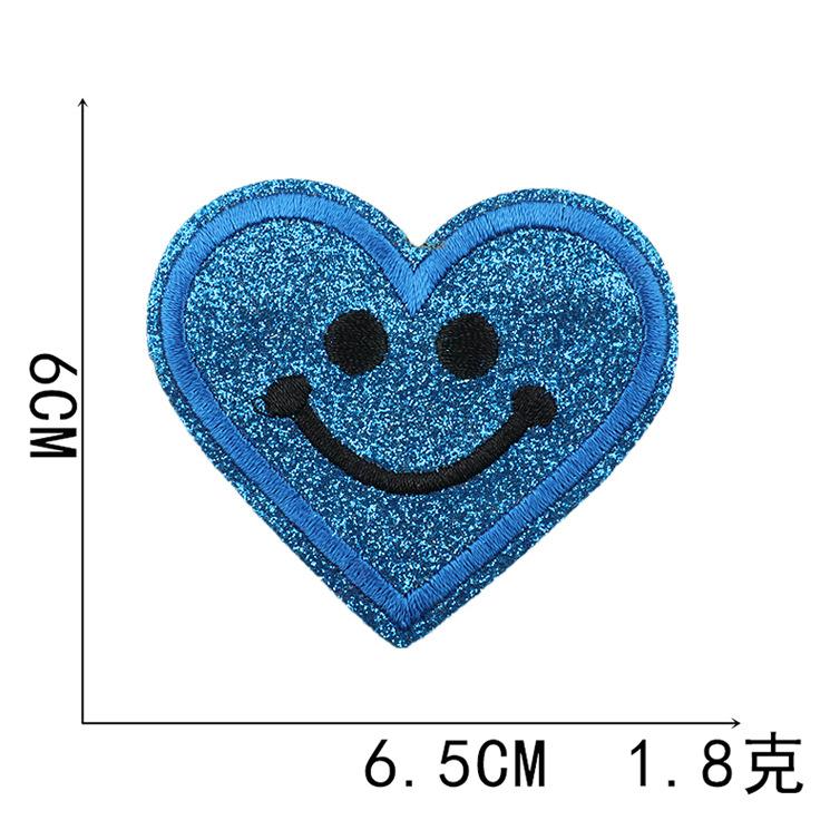 12-Color Gypsy Smiley Face Patch Sticker Computer Embroidery Love Embroidery Cloth Sticker Bag Decoration Patch Embroidery Chapter Boy