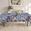 One bright geometric flower tablecloth - suitable for Easter, Mother's Day, Father's Day, and Thanksgiving Day.PMJ
