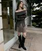 REORG Rie Ripple Pleats Mini Skirt Brown
