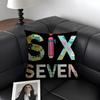 Six Seven Art Design Cushion Cover Natural Linen Organic Fabric Double-Sided Printing Sofa Home Decor Gift Pillow Case