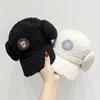 New Style Unisex Baseball Cap for Winter, Thickened And Warm with Ear Protection, Versatile Embroidered U Letter Plush Flat Cap.