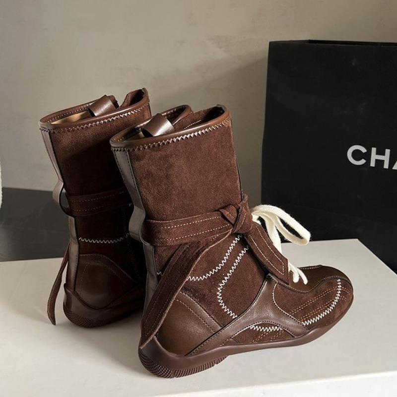 2026 Autumn and Winter Versatile Color Blocking Niche Design Boots Outdoor Workwear Women's Boots