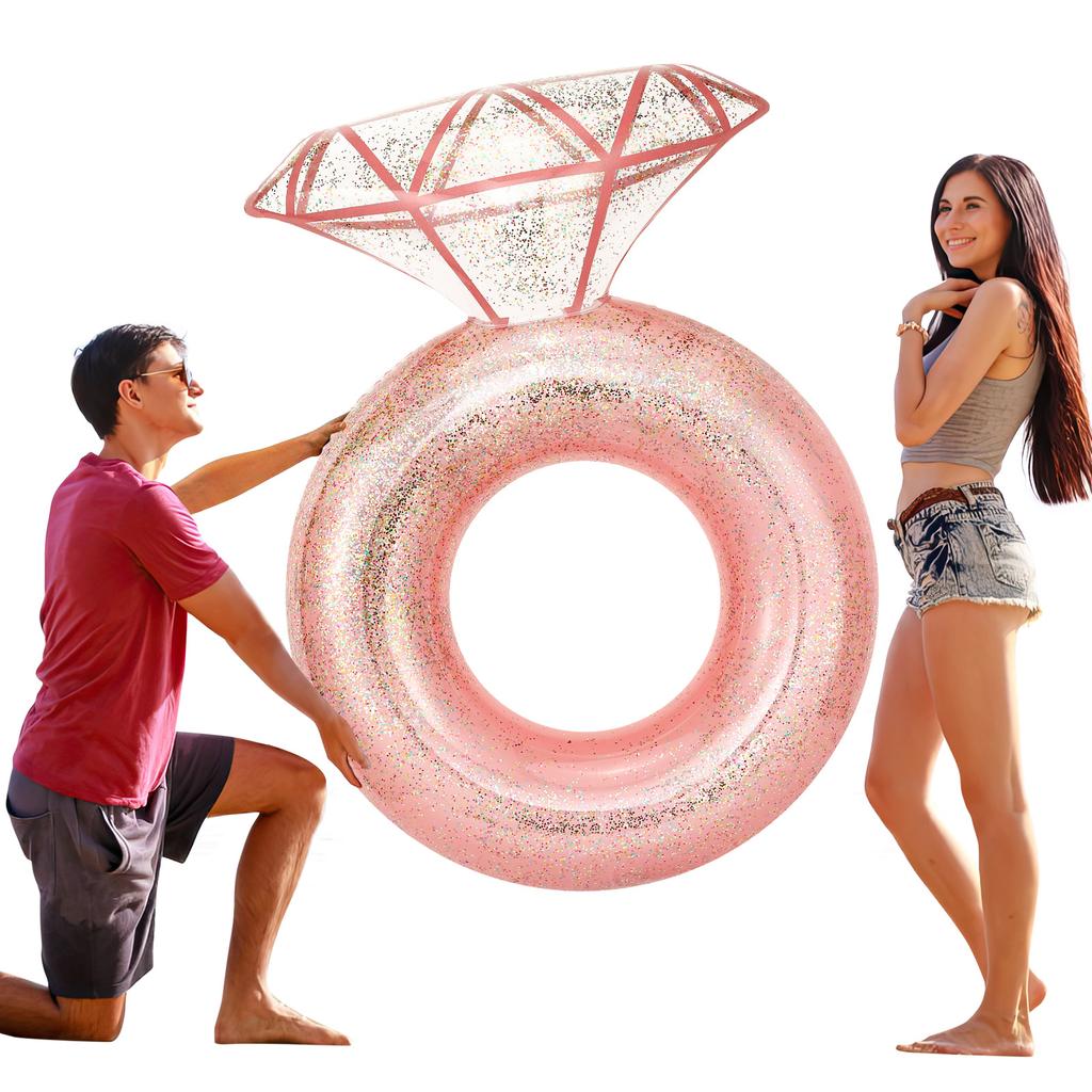 HeySplash Pool Floats Inflatable Diamond Ring Pool Float Arge Engagement Ring Floatie for Bachelorette Party Swim Tube Toy Raft