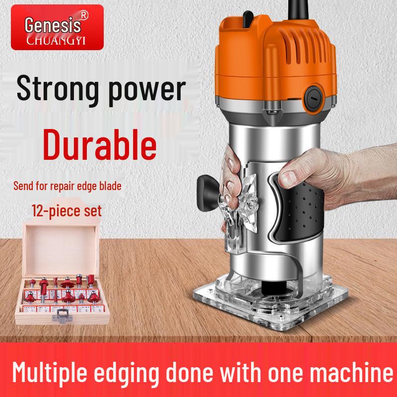 Chuangyi Multi-Function Handheld Router: Edge Trimmer, Engraver, Panel Groover, Woodworking Chamfer Tool