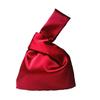 Elegant Silk Satin Wrist Bag Portable Knot Tote Soft Mini Tote Party Occasion