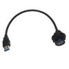 USB3.0 Panel Socket Waterproof Data Connector with Extension Cable Male Female Straight Head 0.3mete