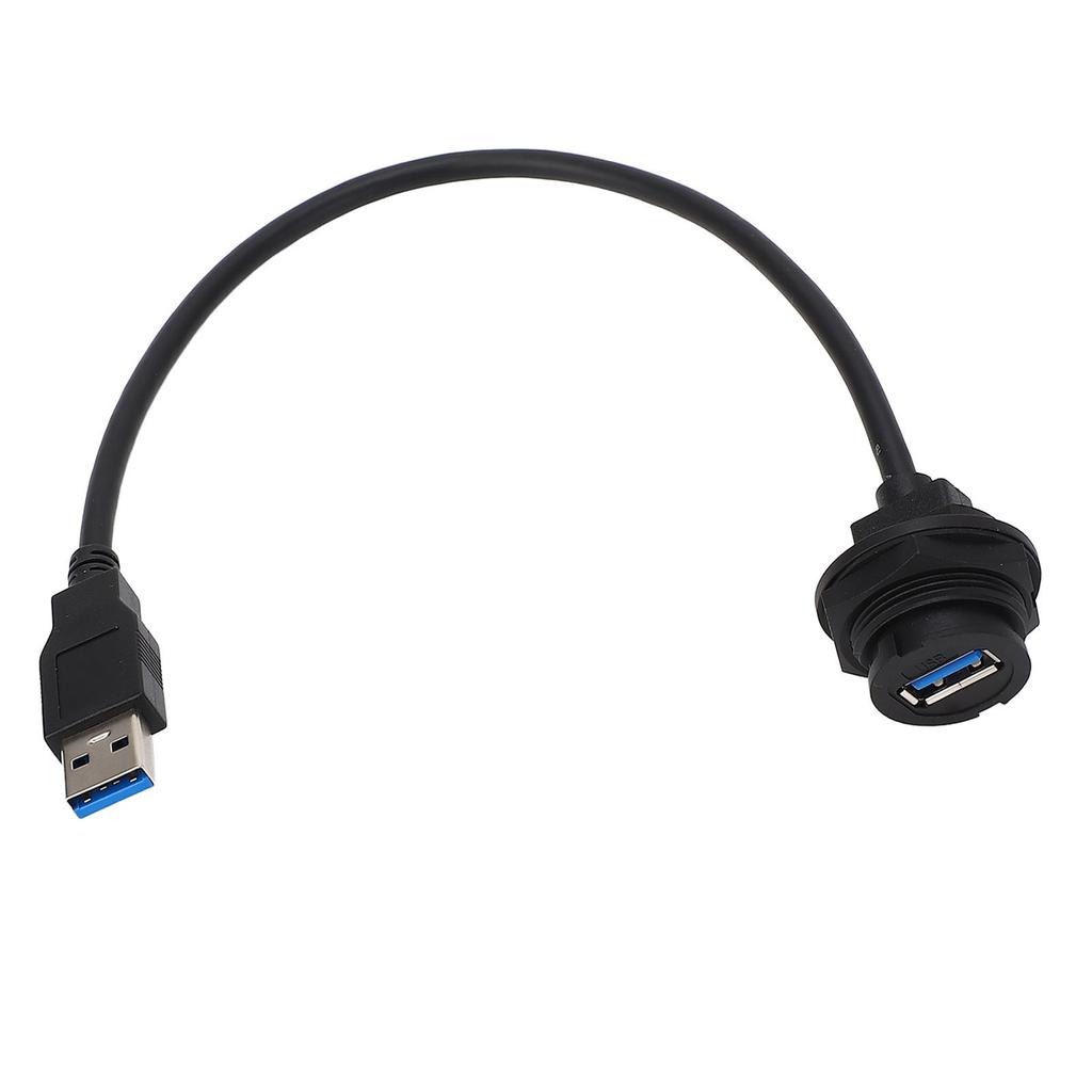 USB3.0 Panel Socket Waterproof Data Connector with Extension Cable Male Female Straight Head 0.3mete