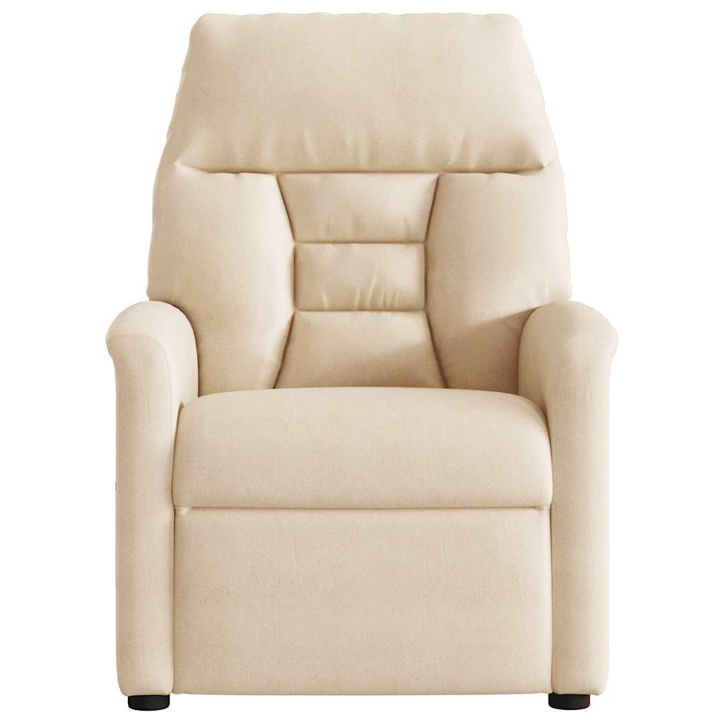 Recliner Chair with Electric Lift Assist Beige Microfiber Fabric