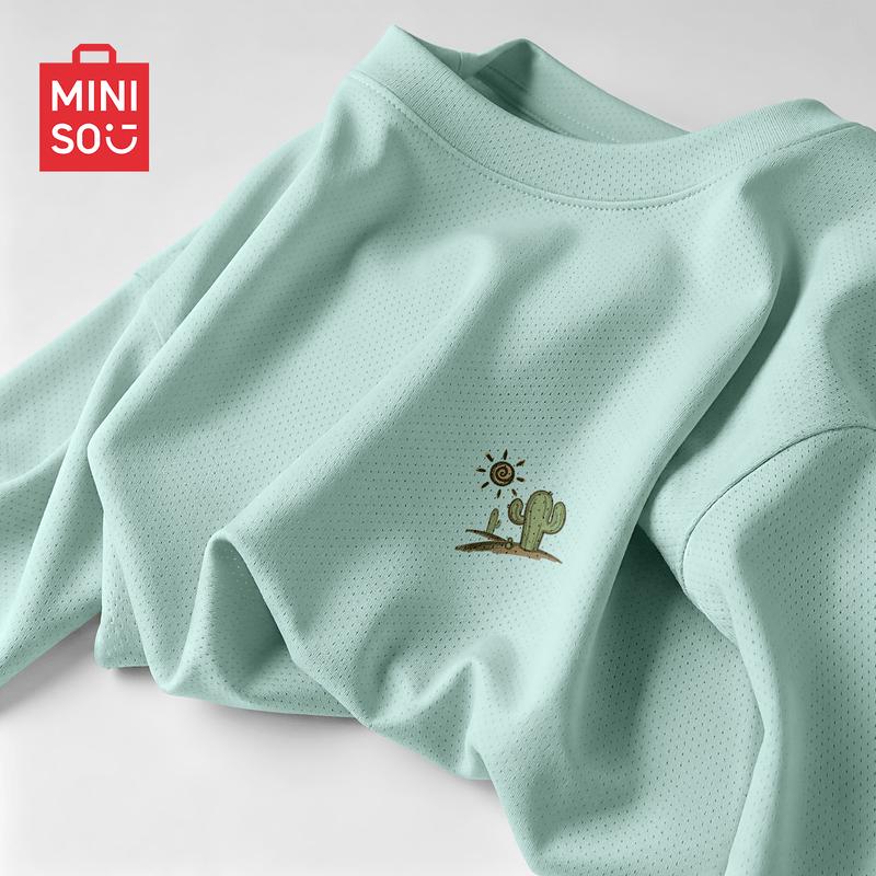MINISO Men s Summer Cooling Quick-Dry Round Neck T-Shirt 4XL