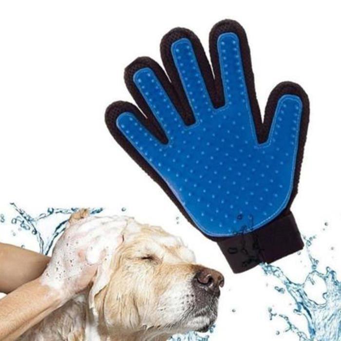 Gant de nettoyage - True Touch - Main droite - Doux pour chien et chat - Réglable 70-90mm - Taille 230mm x 160mm