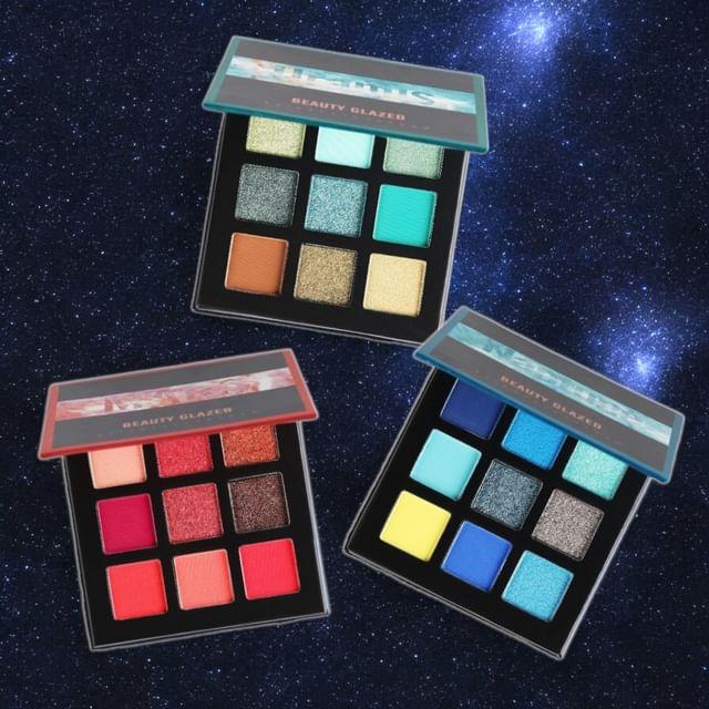 BEAUTY GLAZED - 9-Color Galaxy Eyeshadow Palette - 5 Types C# Naptune (1.4g x 9)