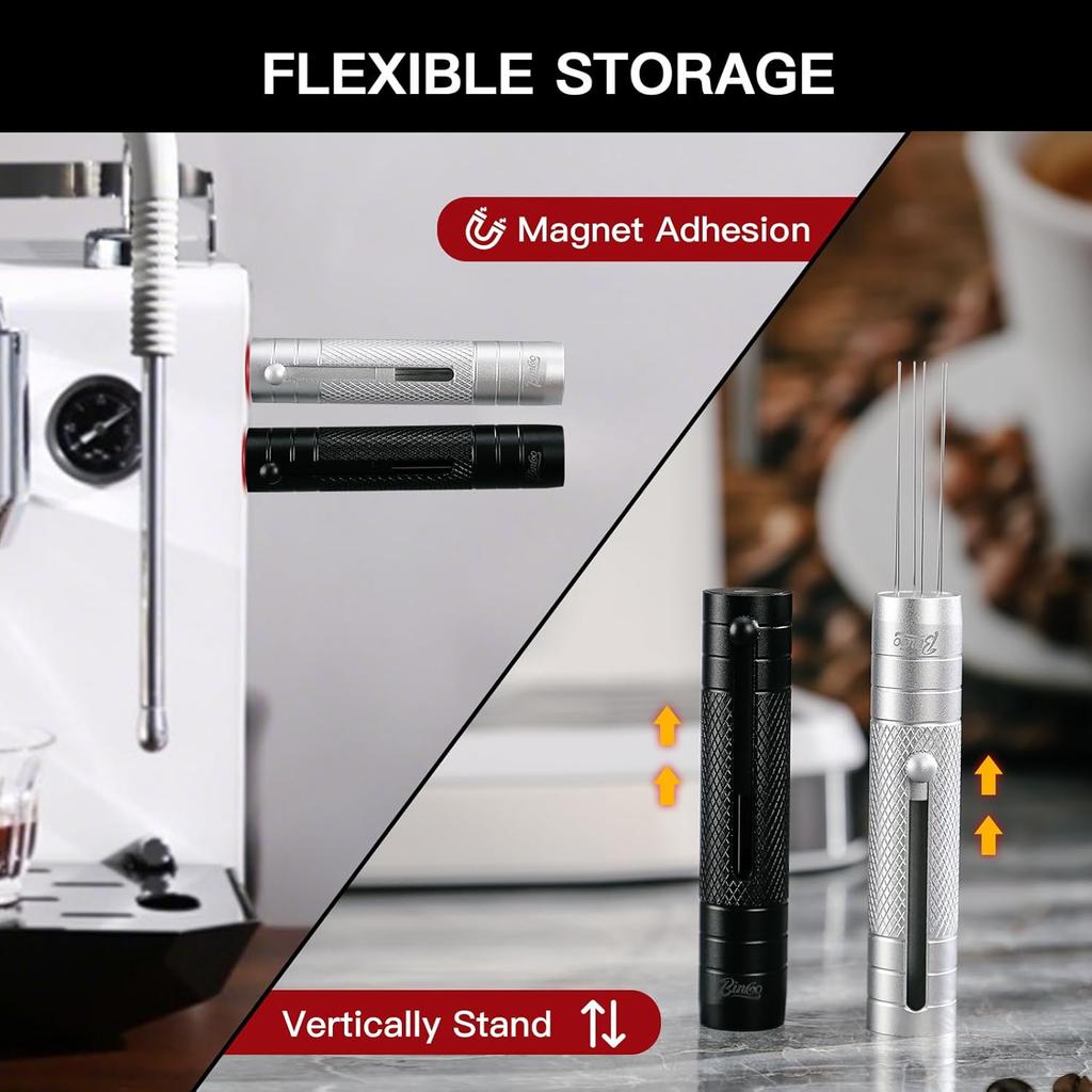 Retractable WDT Espresso Coffee Distribution Tool 5 Needles Coffee Distributor Stirrer for Barista Aluminum Alloy Handle