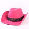 Popular European and American Classic Suede Western Cowboy Hat, Men's and Women's Fashion Big-brimmed Top Hat Shade
