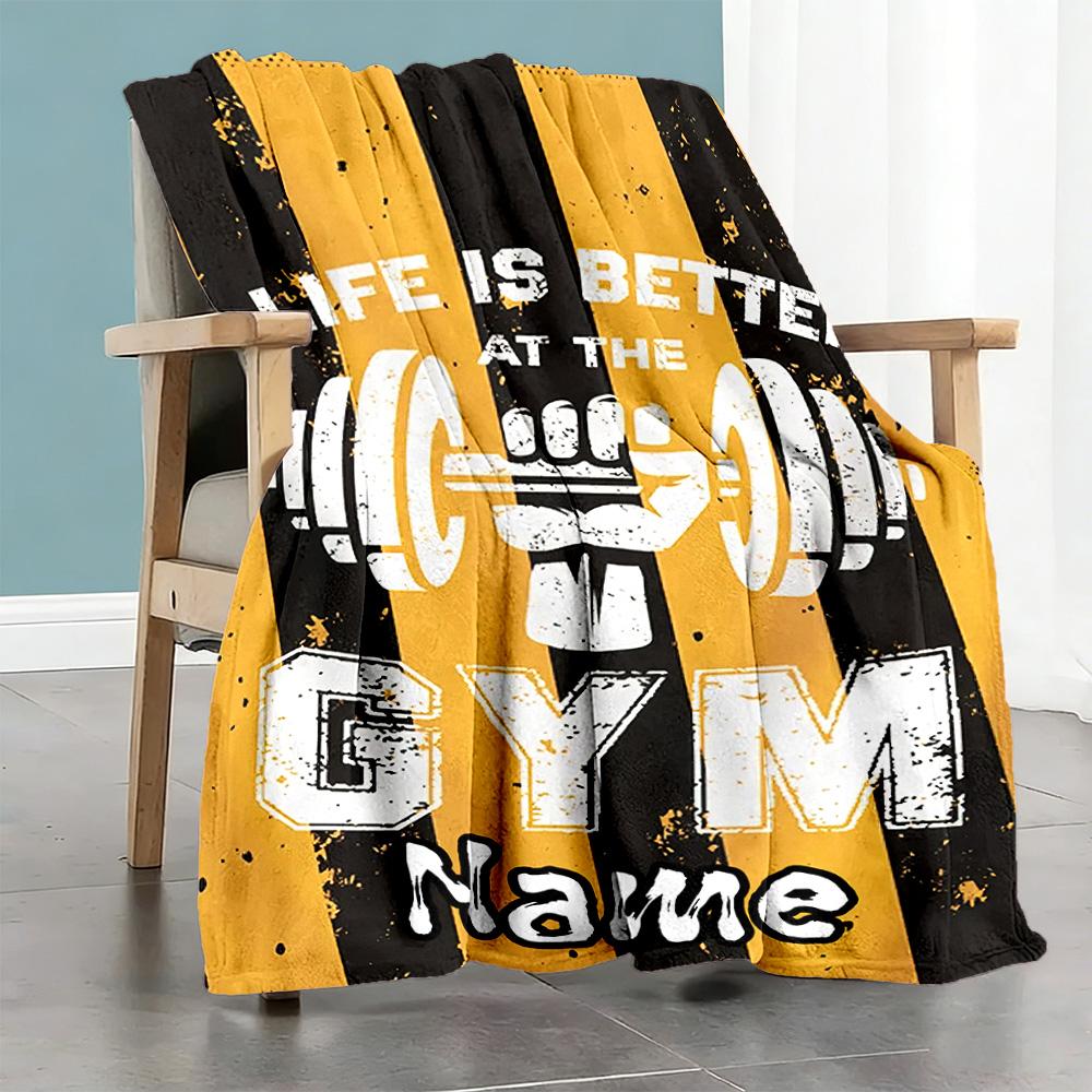 Exercise Personalized Name Blanket Lightweight Personalized Blanket Ultra-Soft Throw For Office Bed Picnics Chair Ideal for All Seasons