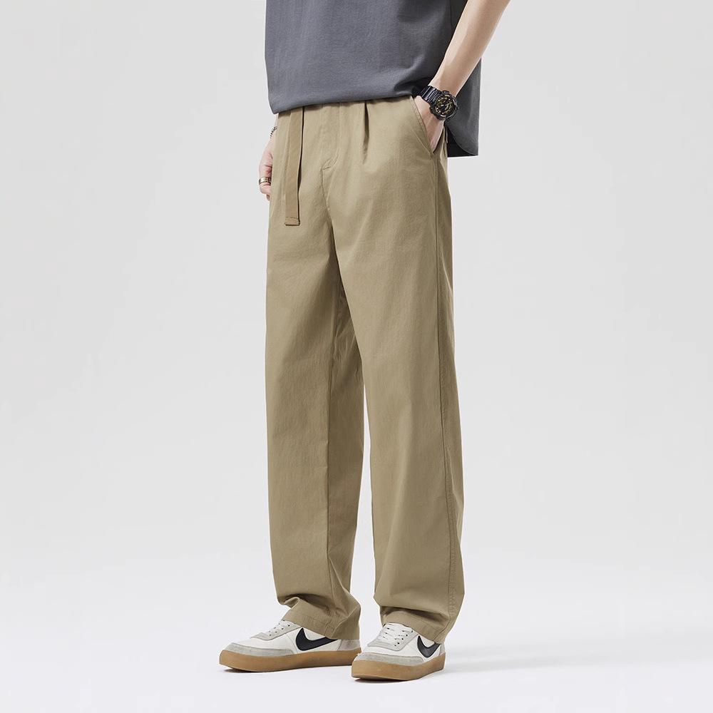 American retro stretch overalls men's spring new casual pants spring and autumn loose straight pants