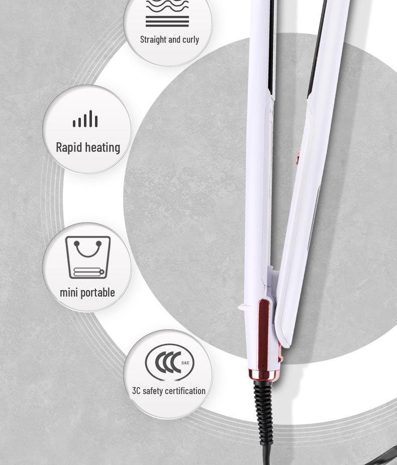 Dual-Purpose Wet & Dry Hair Straightener and Curler with Bangs Attachment
