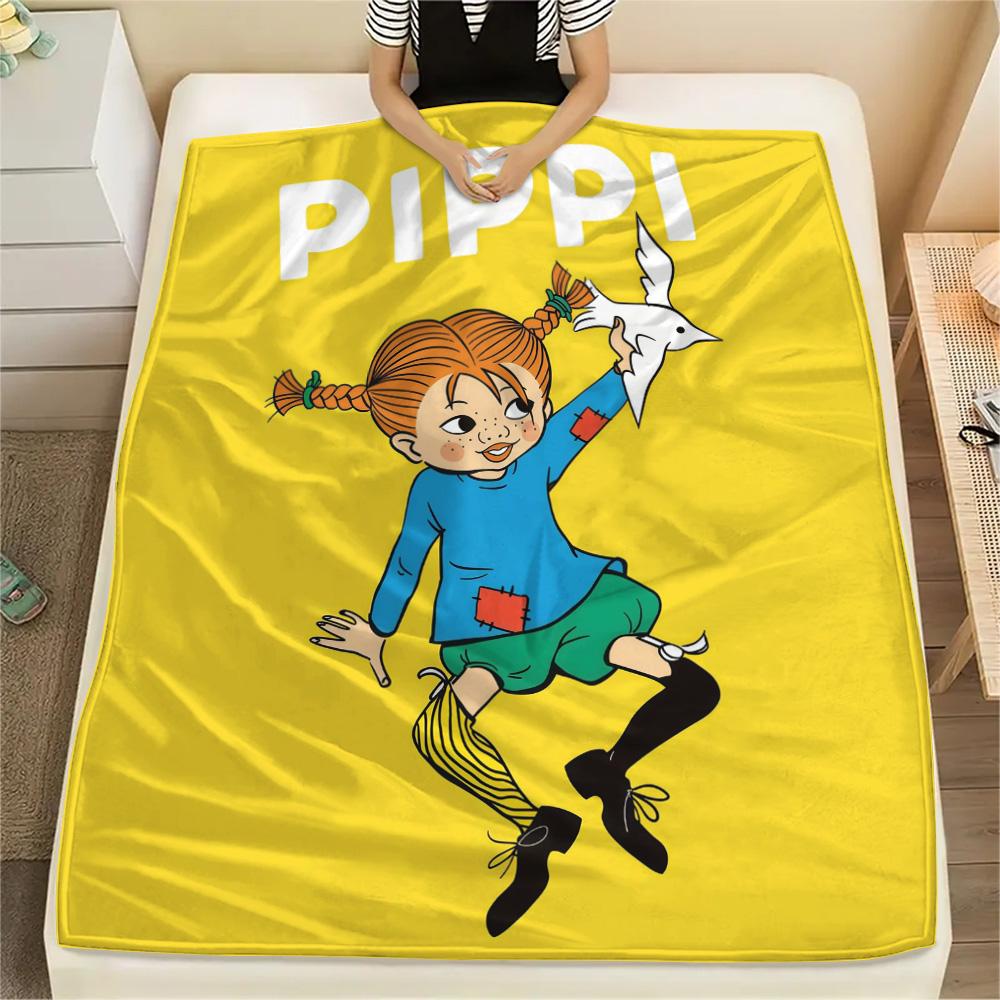 Manta de Franela de Pippi Calzaslargas, Alta calidad Cómoda para Todas las Estaciones, Decoración del Hogar, Calidez y Comodidad