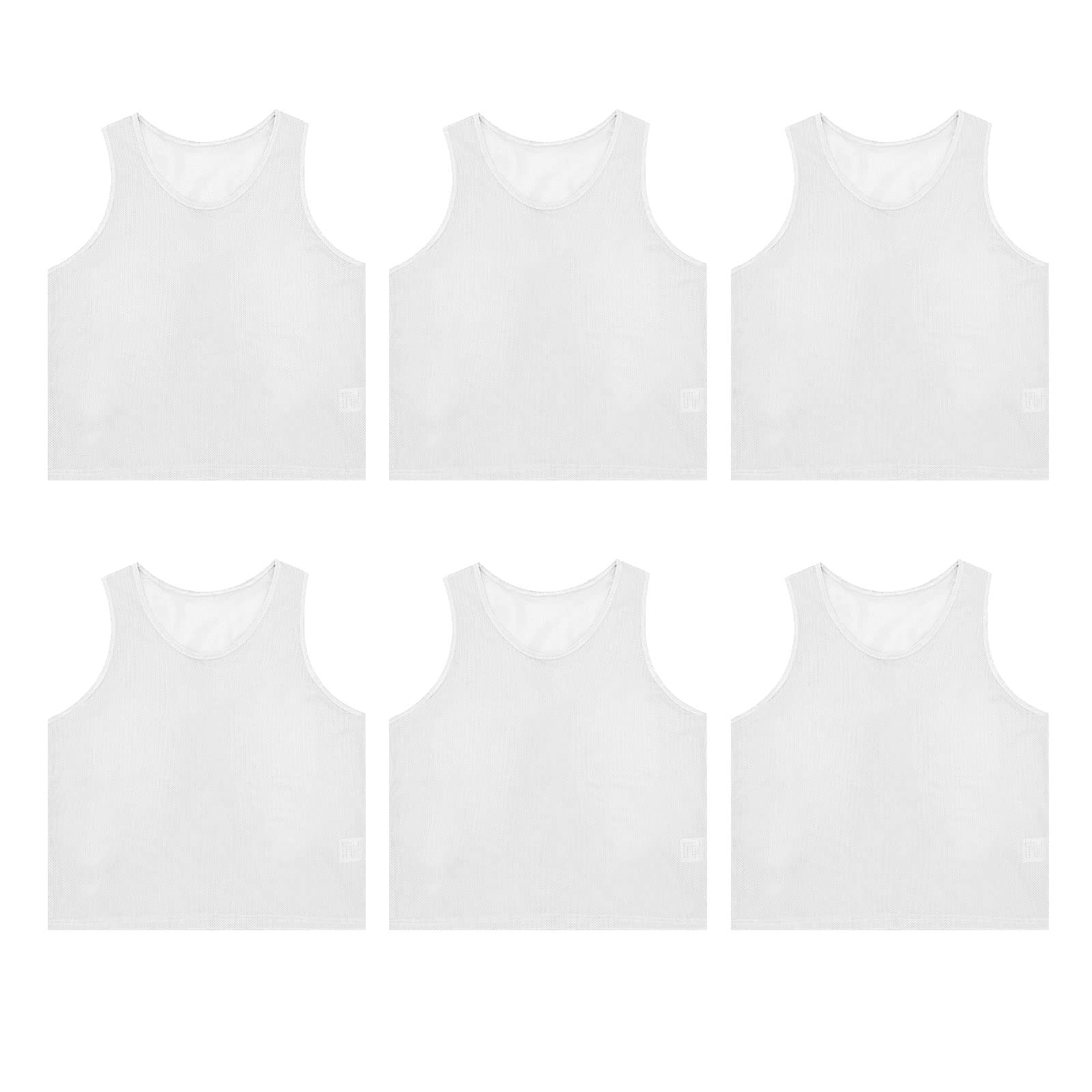 

6 предметов, простые 10 шт., спортивные тренировочные матчи [TOEPODO] Детские нагрудники, нагрудники, баскетбол, футбол, цветные, впитывающие, легкие, белый