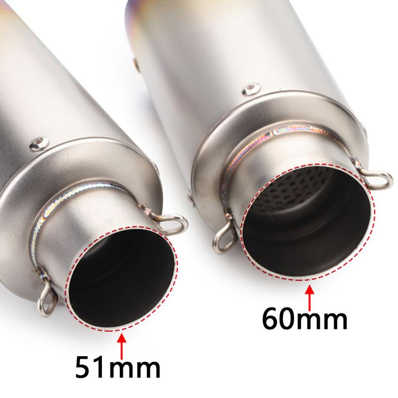Universeller 51MM Motorrad Auspuff Doppelschicht Schalldämpfer Für R15 MT03 CBR650R ZX10R Z250 GSXS125 RSV4 S1000RR R1M TMAX560 ADV750