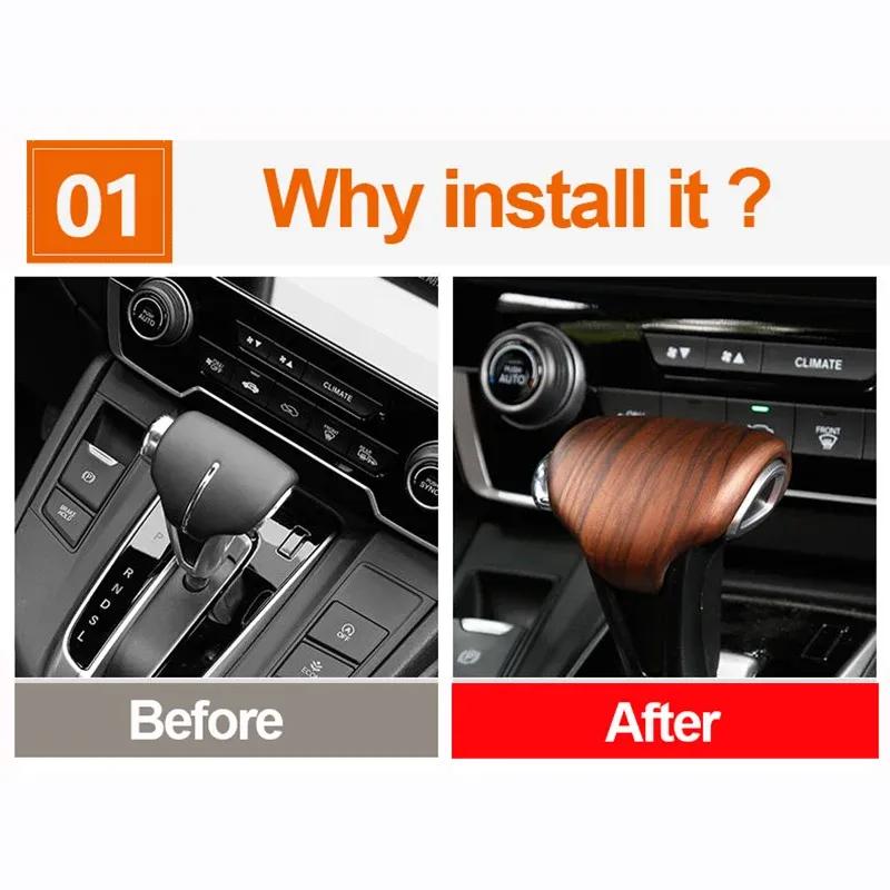 For Honda crv CR-V 2017 2018     Hybrid ABS Car Central Console Gear Shift Knob Gear Head Cover Trim Accessories