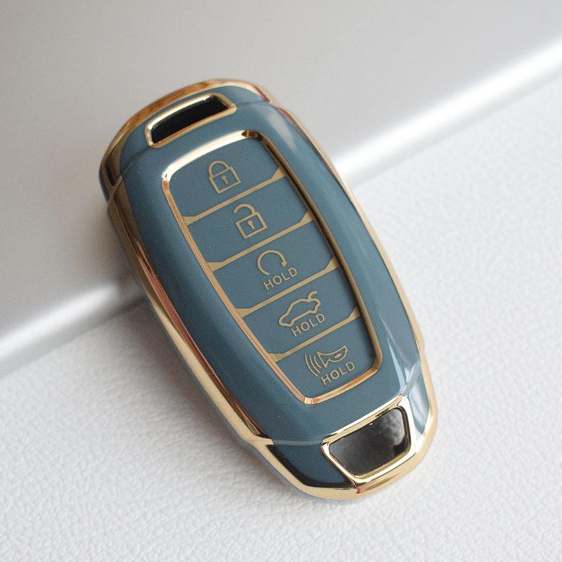 For Hyundai Palisade Limited Palisade Sel Elantra Sel Elantra Santa Fe Veloster 5 Bottons Tpu Car Key Case Cover