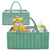 Foldable Cotton Diaper Storage Bag - Large Capacity Multifunctional Nappy Pouch for Mums